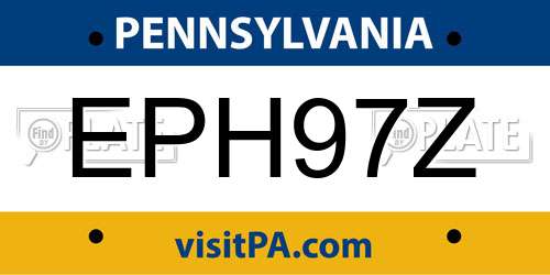 EPH97Z Pennsylvania License Plate
