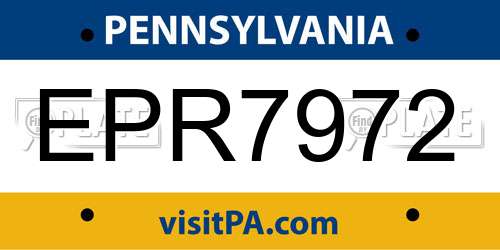 EPR7972 Pennsylvania License Plate