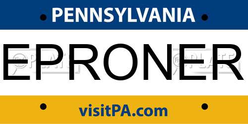 EPRONER license plate in PA state