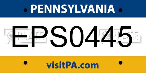 EPS0445 Pennsylvania License Plate