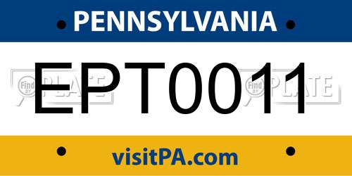 EPT0011 Pennsylvania License Plate
