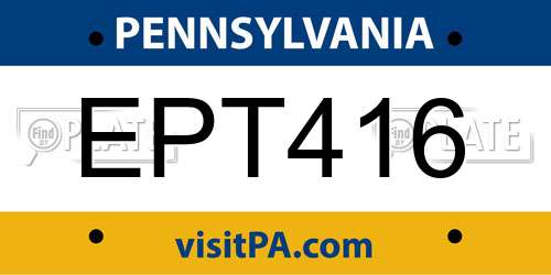 EPT416 Pennsylvania License Plate