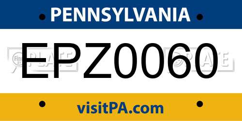 EPZ0060 Pennsylvania License Plate