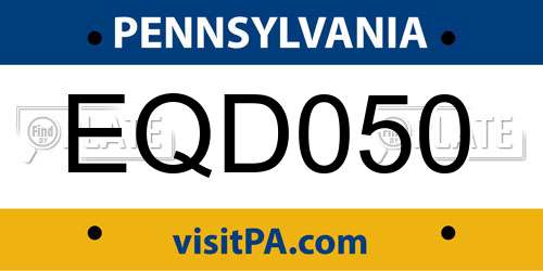 EQD050 Pennsylvania License Plate