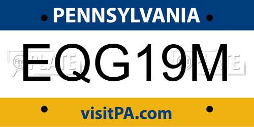 EQG19M Pennsylvania License Plate
