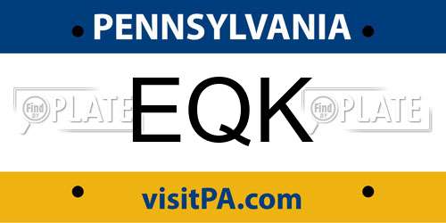 EQK Pennsylvania License Plate