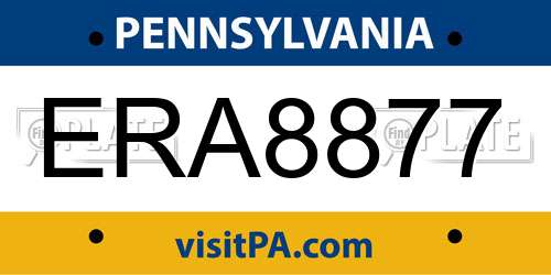 ERA8877 Pennsylvania License Plate