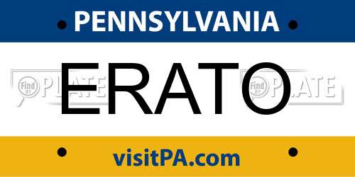ERATO Pennsylvania License Plate