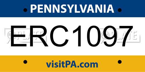 ERC1097 Pennsylvania License Plate