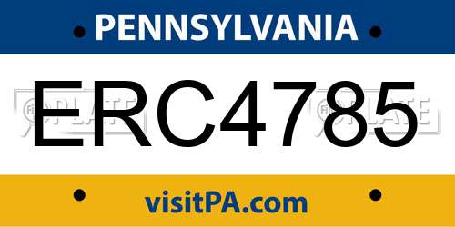 ERC4785 Pennsylvania License Plate