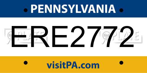 ERE2772 Pennsylvania License Plate