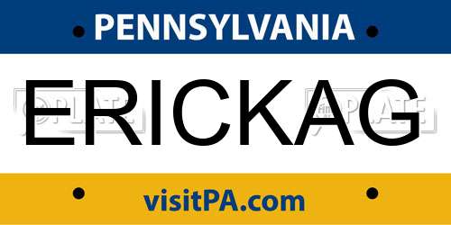 ERICKAG Pennsylvania License Plate