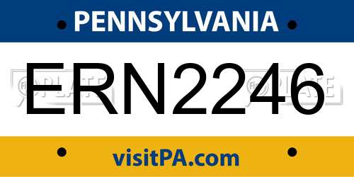 ERN2246 Pennsylvania License Plate