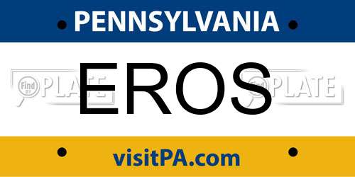 EROS Pennsylvania License Plate