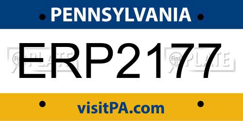 ERP2177 Pennsylvania License Plate