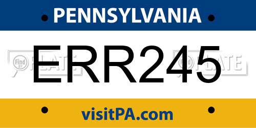 ERR245 Pennsylvania License Plate