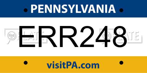 ERR248 Pennsylvania License Plate