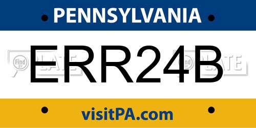 ERR24B Pennsylvania License Plate