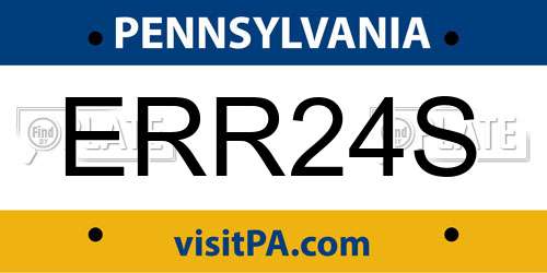 ERR24S Pennsylvania License Plate