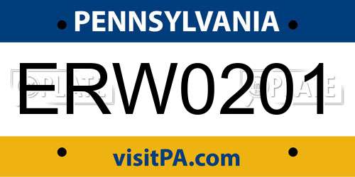 ERW0201 Pennsylvania License Plate