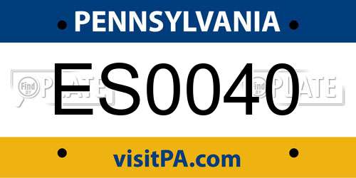ES0040 Pennsylvania License Plate