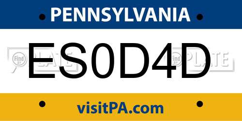 ES0D4D Pennsylvania License Plate