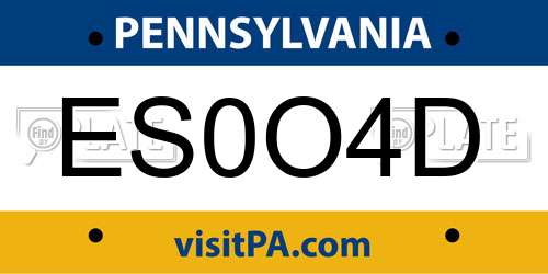 ES0O4D Pennsylvania License Plate
