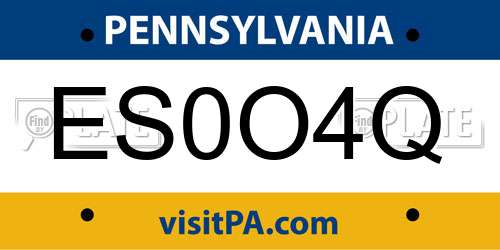 ES0O4Q Pennsylvania License Plate