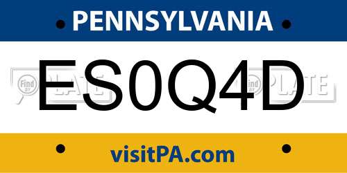 ES0Q4D Pennsylvania License Plate