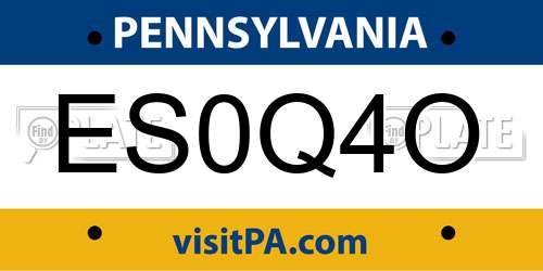 ES0Q4O Pennsylvania License Plate