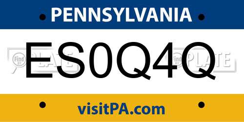 ES0Q4Q Pennsylvania License Plate