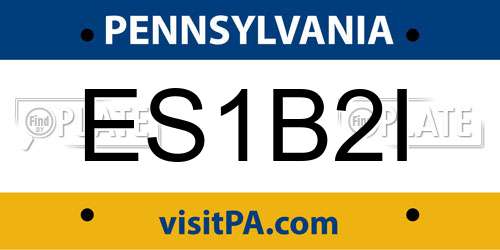 ES1B2I Pennsylvania License Plate