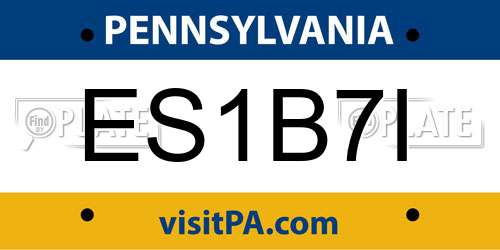 ES1B7I Pennsylvania License Plate