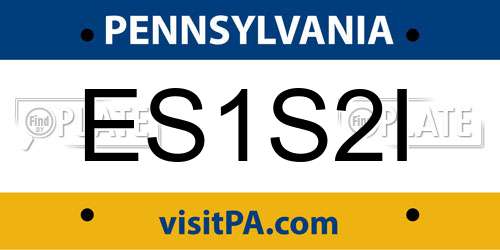 ES1S2I Pennsylvania License Plate