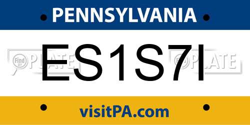 ES1S7I Pennsylvania License Plate