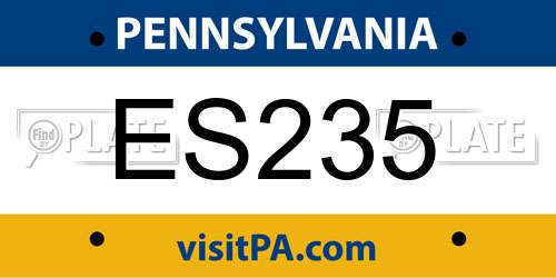 ES235 Pennsylvania License Plate