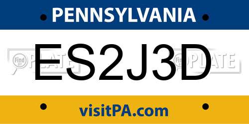 ES2J3D Pennsylvania License Plate