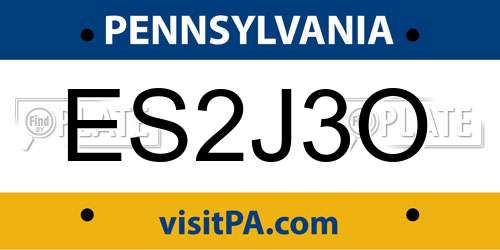 ES2J3O Pennsylvania License Plate