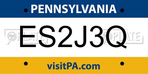 ES2J3Q Pennsylvania License Plate