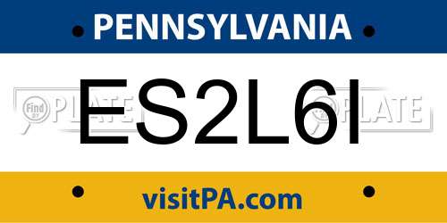 ES2L6I Pennsylvania License Plate