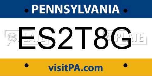 ES2T8G Pennsylvania License Plate