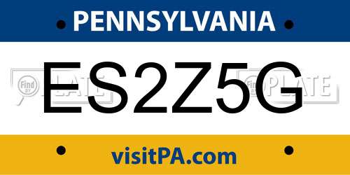 ES2Z5G Pennsylvania License Plate