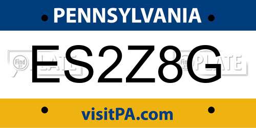 ES2Z8G Pennsylvania License Plate
