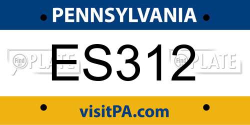ES312 Pennsylvania License Plate