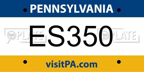 ES350 Pennsylvania License Plate