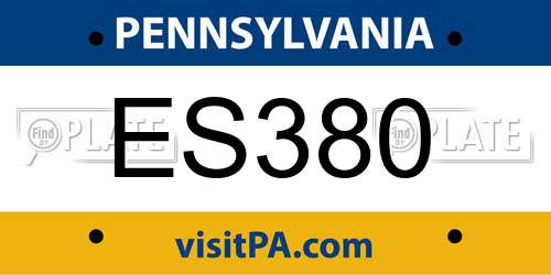 ES380 Pennsylvania License Plate