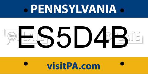 ES5D4B Pennsylvania License Plate