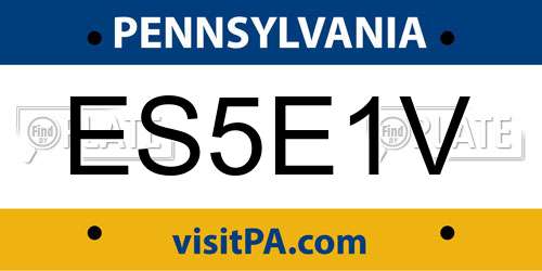 ES5E1V Pennsylvania License Plate