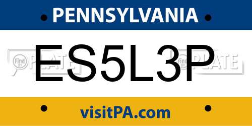 ES5L3P Pennsylvania License Plate