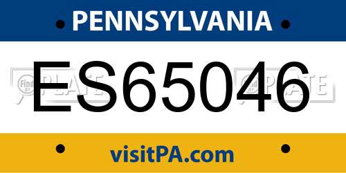 ES65046 Pennsylvania License Plate